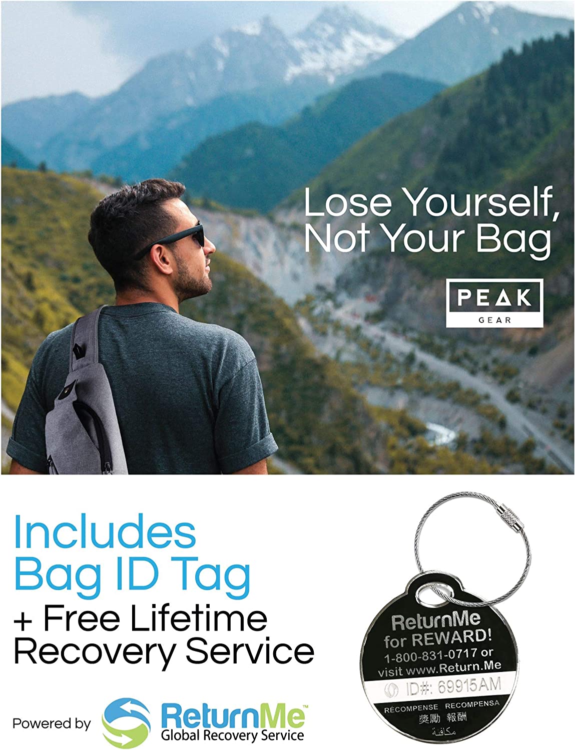 Peak Gear Sling Compact Crossbody Backpack and Day Bag (Black) - Image 3